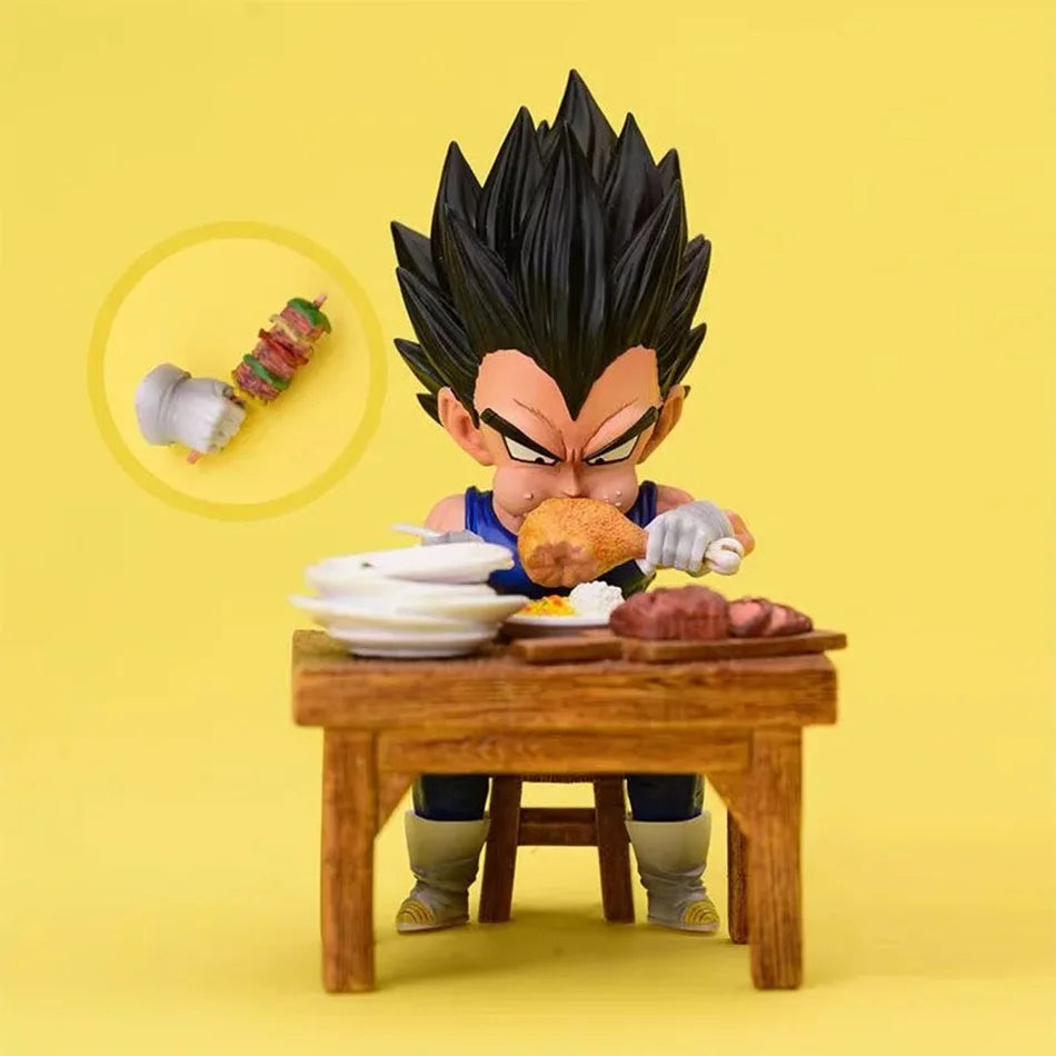 Dragon Ball Z Vegeta Figure Son Goku eating 8cm Pvc Action Figures Collection Model Toys For Children Christmas Gifts
