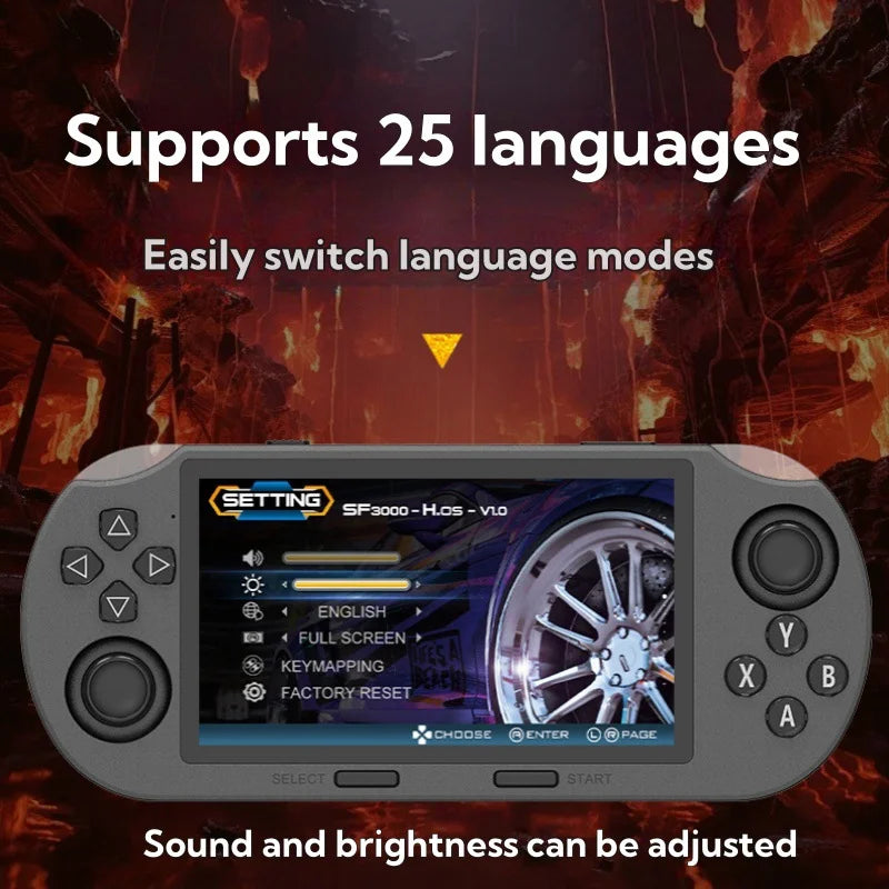 SF3000  Handheld  Game Console Linux System 4.5 Inch 854*480 IPS Screen 3000mAh
