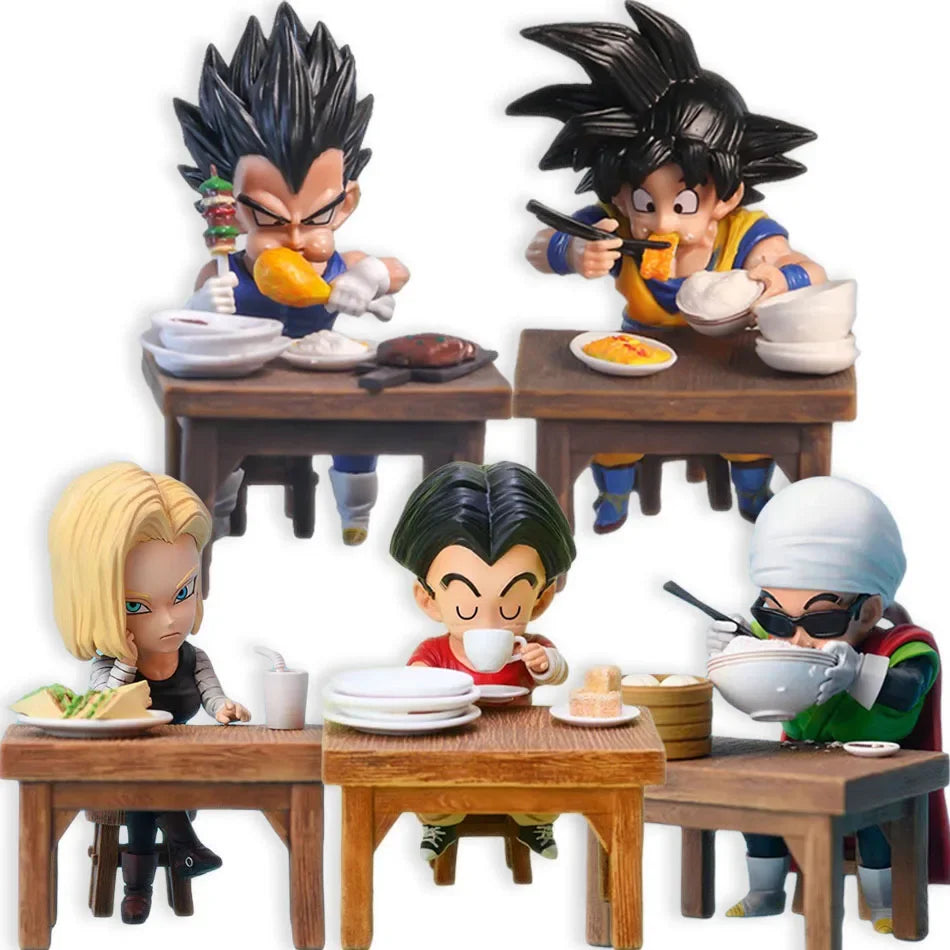 Dragon Ball Z Vegeta Figure Son Goku eating 8cm Pvc Action Figures Collection Model Toys For Children Christmas Gifts