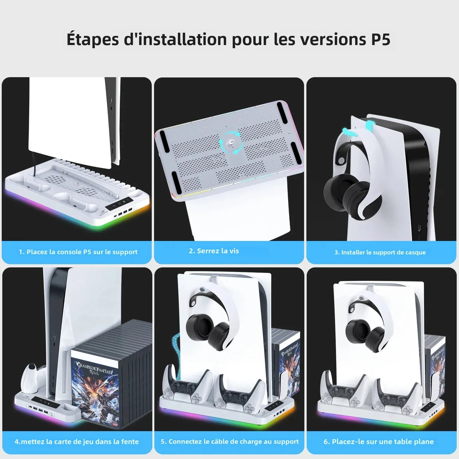 GAMINJA PS5 Station De Refroidissement Et De Charge/Différents Modèles