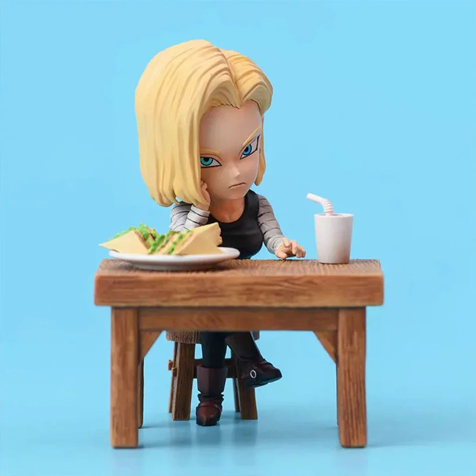 Dragon Ball Z Vegeta Figure Son Goku eating 8cm Pvc Action Figures Collection Model Toys For Children Christmas Gifts