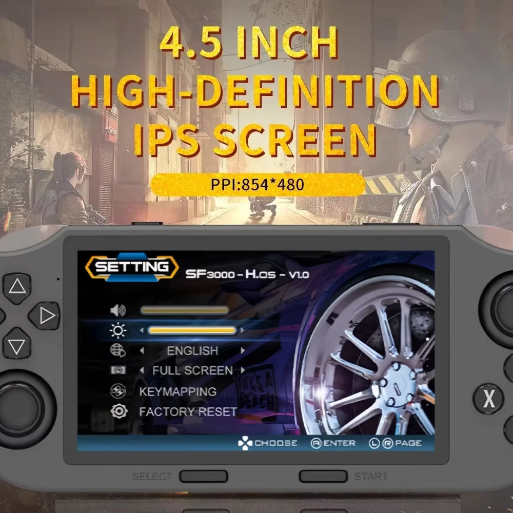 SF3000  Handheld  Game Console Linux System 4.5 Inch 854*480 IPS Screen 3000mAh